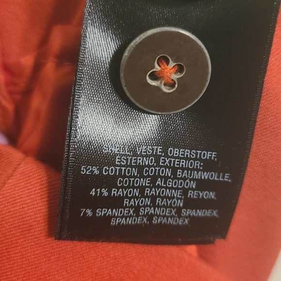 Anthropologie | Women's Red Essential Slim Pants With Side Buttons (US Size 4) - Picture 5 of 16